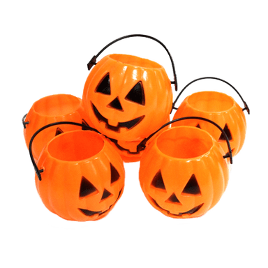 Candy-filled pumpkin basket